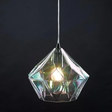 Bohemian Ceiling Lights with Beads, Tassels, and Colorful GlassDar Gaia Iridised Glass & Polished Chrome Pendant Bohemian Ceiling Lights with Beads, Tassels, and Colorful GlassDar Gaia Iridised Glass & Polished Chrome Pendant