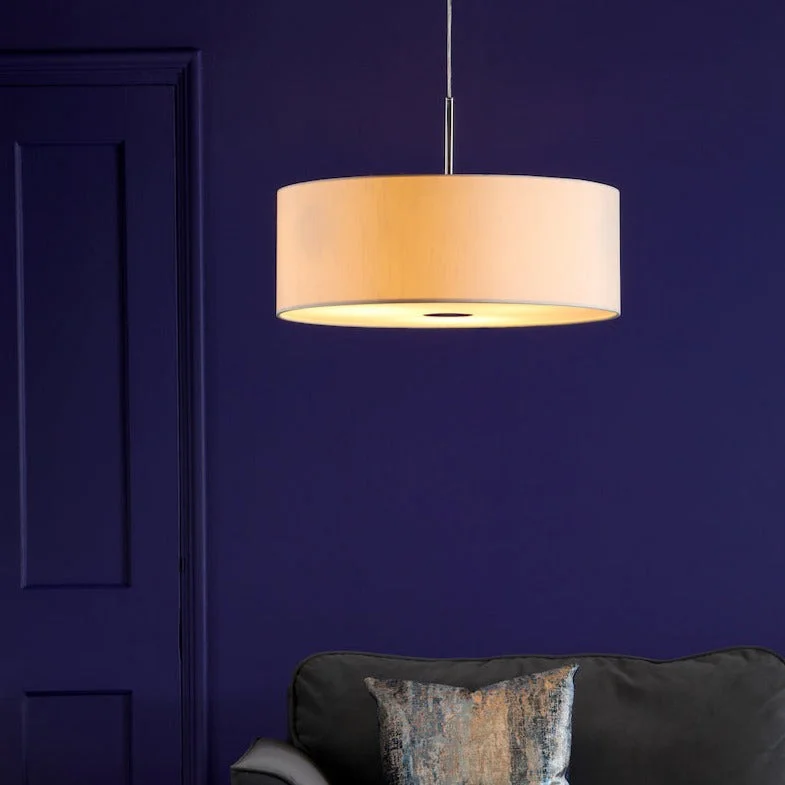 Modern Minimalist Ceiling Lights for Contemporary InteriorsDar Ronda 60cm 3 Light Pendant Ecru Modern Minimalist Ceiling Lights for Contemporary InteriorsDar Ronda 60cm 3 Light Pendant Ecru
