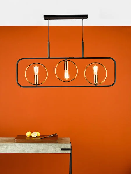 Scandinavian Style Ceiling Lights with Light Wood AccentsDar Ryota 3 Light Bar Pendant Satin Black Antique Gold Scandinavian Style Ceiling Lights with Light Wood AccentsDar Ryota 3 Light Bar Pendant Satin Black Antique Gold
