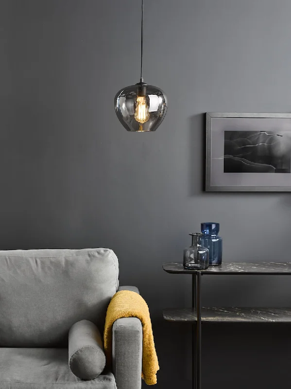 Glass Ceiling Lights with Frosted, Colored, or Etched GlassDar Shilah Pendant Matt Black and Smoked Glass Glass Ceiling Lights with Frosted, Colored, or Etched GlassDar Shilah Pendant Matt Black and Smoked Glass
