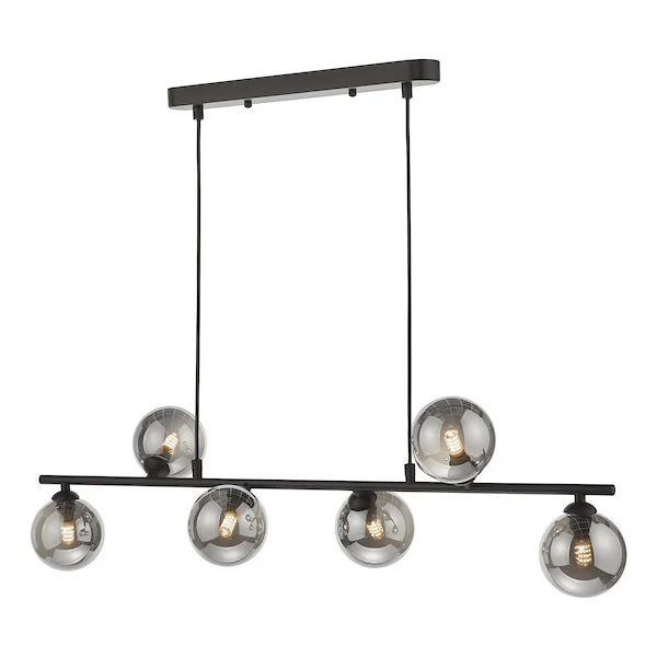 Chinese - Style Ceiling Lights with Red Lantern - Inspired DesignsDar Spiral Bar Pendant Black with Smoked Shades