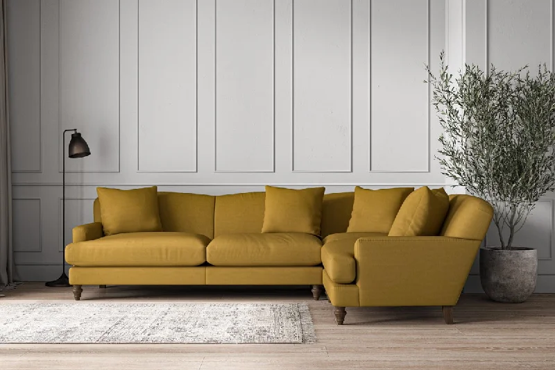 Scandinavian Style Ceiling Lights with Light Wood AccentsDeni Grand Right Hand Corner Sofa - Recycled Cotton Ochre