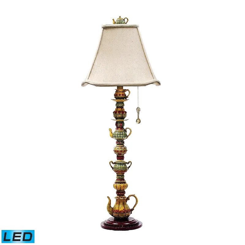 rustic farmhouse table lamps for cozy kitchensTea Service LED Table Lamp