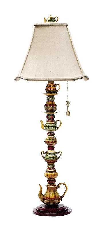 rustic farmhouse table lamps for cozy kitchensTea Service Table Lamp