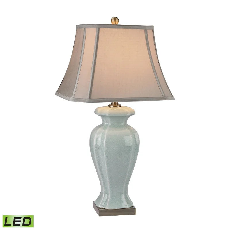 ceramic table lamps with hand painted designs for an artistic touchCeladon LED Table Lamp