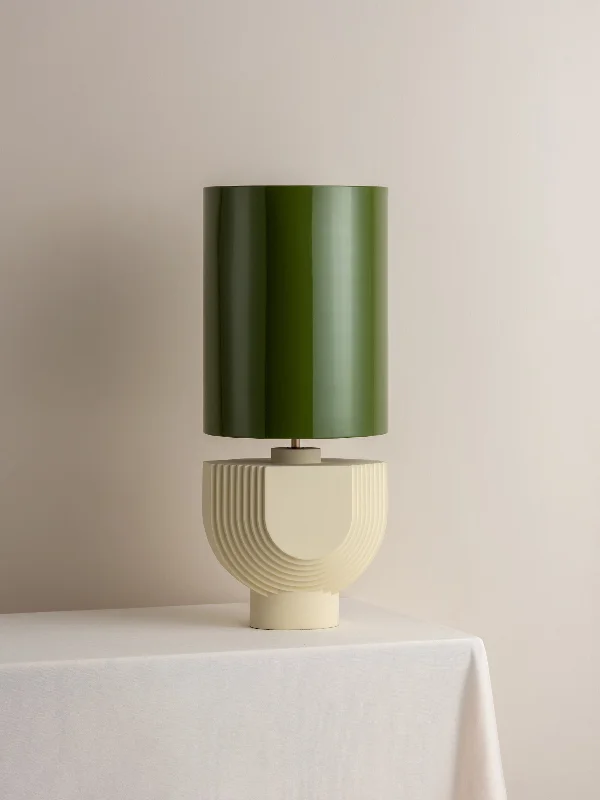glass table lamps with a frosted surface for soft light diffusionEditions concrete lamp with + green lacquer shade glass table lamps with a frosted surface for soft light diffusionEditions concrete lamp with + green lacquer shade