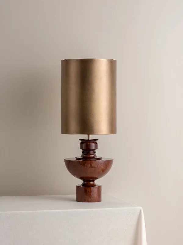 victorian style table lamps with ornate details for traditional homesEditions spun wood lamp with + aged brass shade