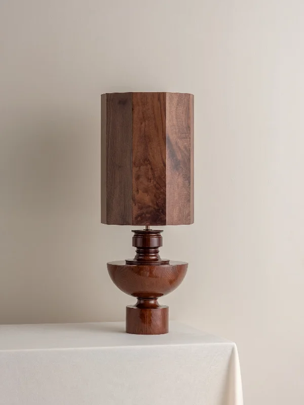 mid century modern table lamps with iconic designs for a stylish studyEditions spun wood lamp with + walnut wood shade