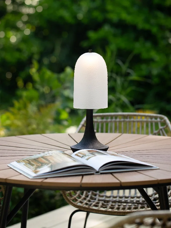 ceramic table lamps with hand painted designs for an artistic touchEmber - charred wood rechargeable table lamp