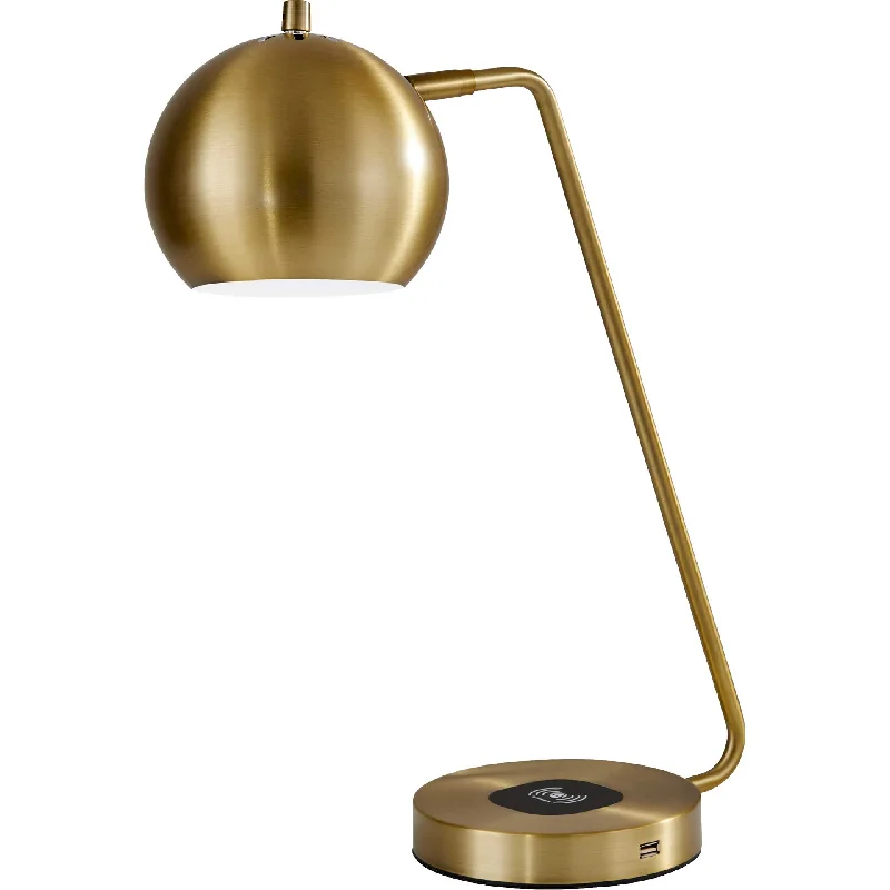 victorian style table lamps with ornate details for traditional homesEpernay Wireless Charge Desk Lamp Brass