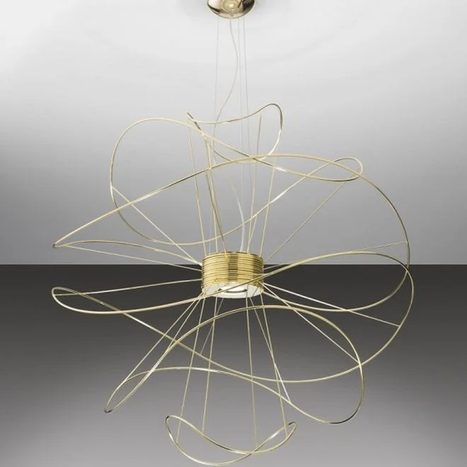 Rustic Ceiling Lights with Reclaimed Wood and Distressed FinishesGold-Plated Hoops Sp6 Led Pendant Light From Axo Light Rustic Ceiling Lights with Reclaimed Wood and Distressed FinishesGold-Plated Hoops Sp6 Led Pendant Light From Axo Light