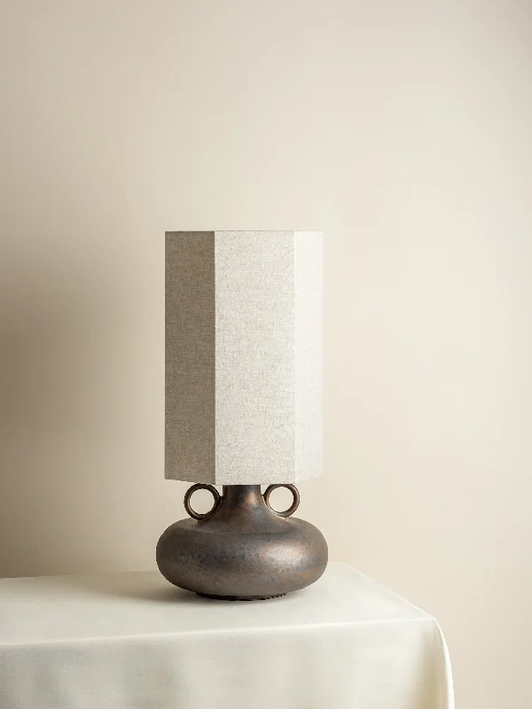modern minimalist table lamps for contemporary living roomsGrove - bronze ceramic and linen table lamp