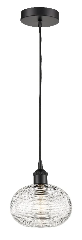 Tropical - Themed Ceiling Lights with Palm - Leaf Shapes and Rattan WrapsInnovations Lighting 616-1P-BK-G555-8  Edison Pendant Light Matte Black