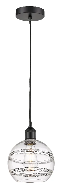 Victorian - Inspired Ceiling Lights with Ornate Crystal ChandeliersInnovations Lighting 616-1P-BK-G556-8CL  Edison Pendant Light Matte Black