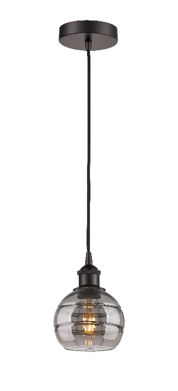Art Deco Ceiling Lights with Geometric Patterns and Metallic FinishesInnovations Lighting 616-1P-OB-G556-6SM  Edison Pendant Light Oil Rubbed Bronze