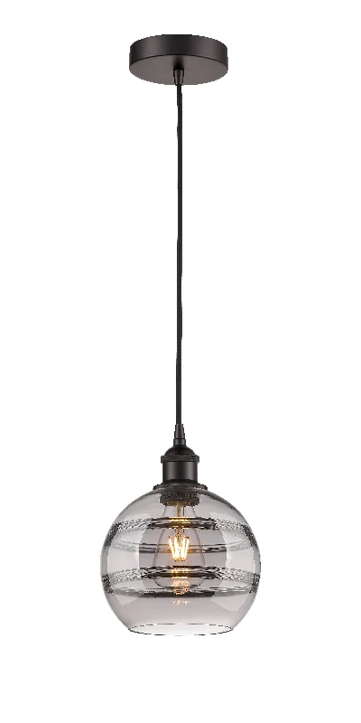 African - Inspired Ceiling Lights with Tribal Patterns and Natural MaterialsInnovations Lighting 616-1P-OB-G556-8SM  Edison Pendant Light Oil Rubbed Bronze
