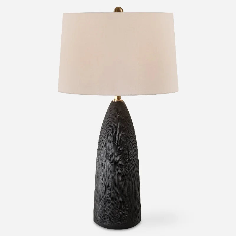 wooden table lamps with natural grain for a warm and organic feelJett Black Table Lamp