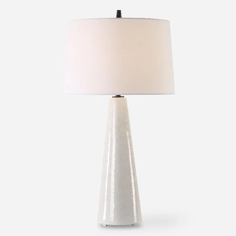glass table lamps with a frosted surface for soft light diffusionLoire Ivory Glaze Table Lamp