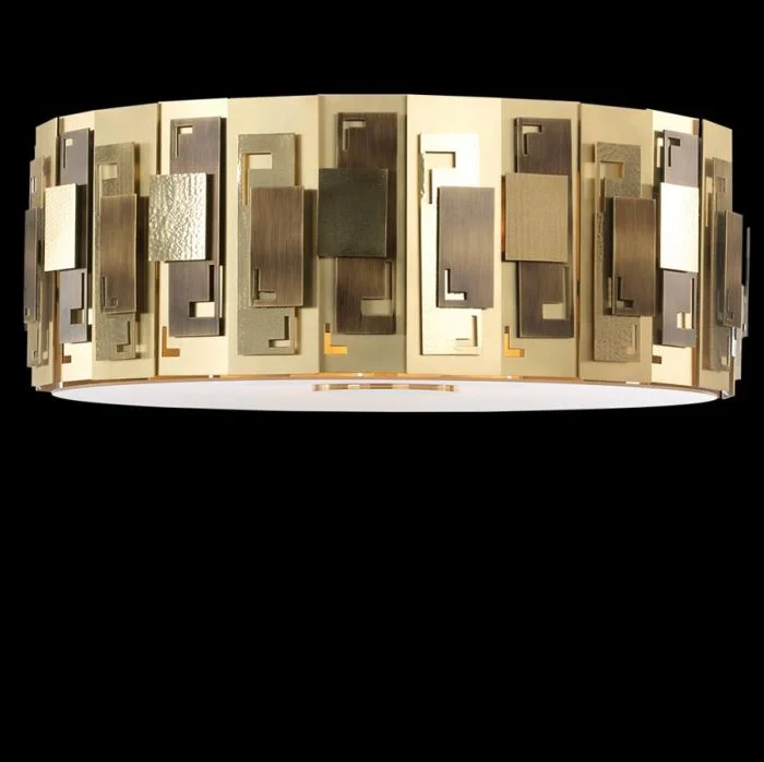 Tropical - Themed Ceiling Lights with Palm - Leaf Shapes and Rattan WrapsLuxurious High-End Designer Brass Ceiling Pendant With 6 Lights