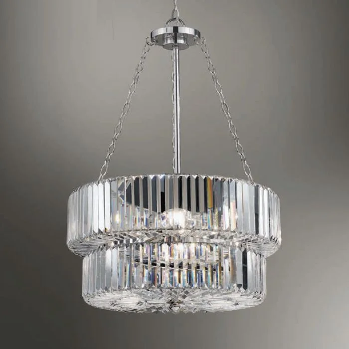Contemporary Ceiling Lights with Unique, Abstract ShapesLuxury Nine Light Glass Prism Hanging Light With Custom Finishes