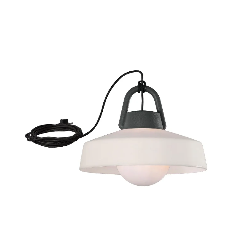 Metal Ceiling Lights in Brass, Copper, Stainless Steel, and IronMantra M6217 Kinke Bowl Portable Pendant 40cm Round Anthracite
