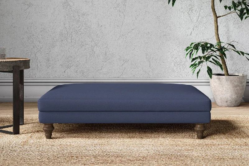Mediterranean - Style Ceiling Lights with Terra - Cotta and Ceramic DetailsMarri Large Footstool - Recycled Cotton Navy