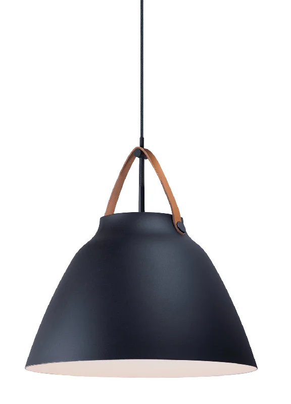 Contemporary Ceiling Lights with Unique, Abstract ShapesMaxim Nordic 11358TNBK Pendant Light - Tan Leather / Black
