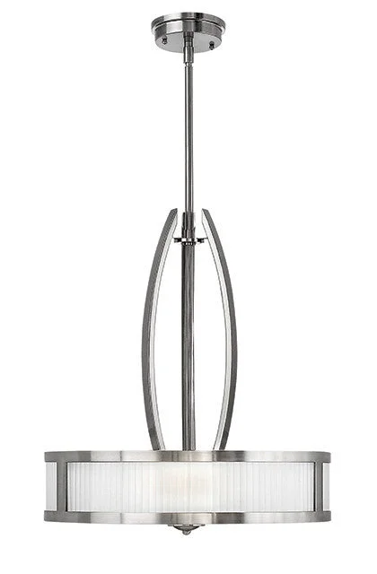 African - Inspired Ceiling Lights with Tribal Patterns and Natural MaterialsWaterloo Brushed Nickel 3 Light Single Pendant - ID 5853 African - Inspired Ceiling Lights with Tribal Patterns and Natural MaterialsWaterloo Brushed Nickel 3 Light Single Pendant - ID 5853
