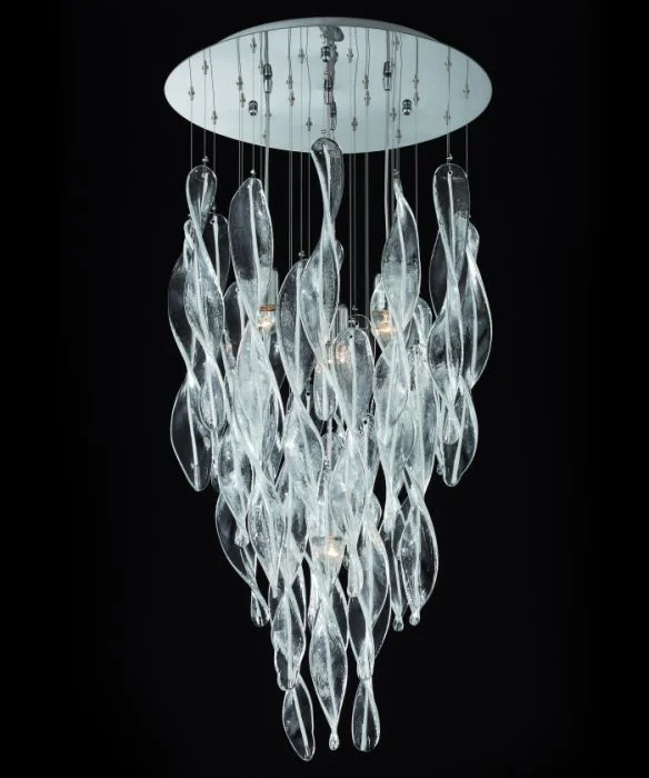 Contemporary Ceiling Lights with Unique, Abstract ShapesMid-Century Style Ceiling Light With Clear & White Piastra Glass