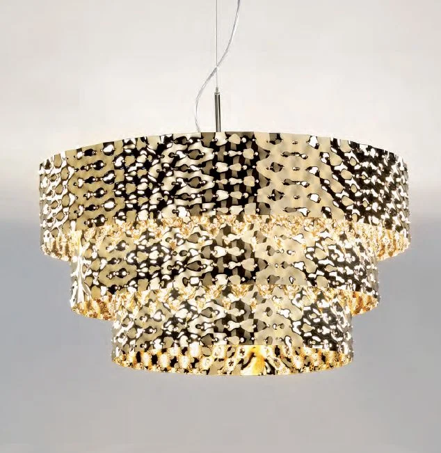 Art Nouveau Ceiling Lights with Organic, Flowing ShapesModern Italian hammered metal pendant light in steel or gold Art Nouveau Ceiling Lights with Organic, Flowing ShapesModern Italian hammered metal pendant light in steel or gold