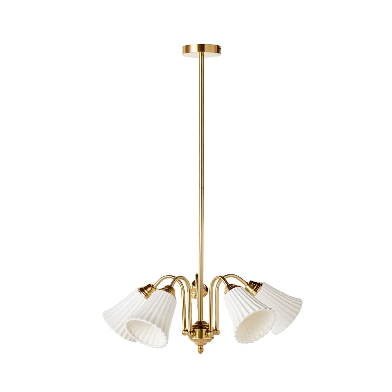 Crystal Ceiling Lights with High - Quality Swarovski CrystalsMossman Porcelain 5 Light Pendant Ivory 60x93cm Crystal Ceiling Lights with High - Quality Swarovski CrystalsMossman Porcelain 5 Light Pendant Ivory 60x93cm