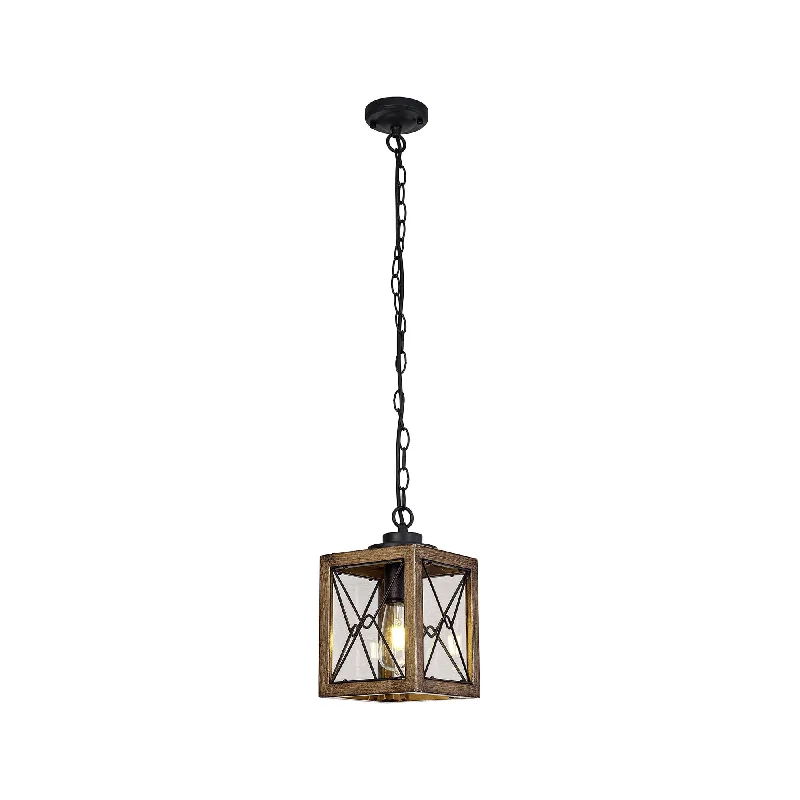 Mediterranean - Style Ceiling Lights with Terra - Cotta and Ceramic DetailsNelson Lighting NL83739 Rowley Outdoor Pendant Wood Effect & Black/Clear Glass Mediterranean - Style Ceiling Lights with Terra - Cotta and Ceramic DetailsNelson Lighting NL83739 Rowley Outdoor Pendant Wood Effect & Black/Clear Glass