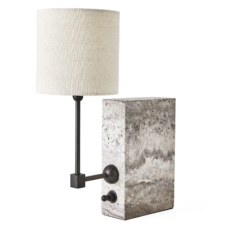 glass table lamps with a frosted surface for soft light diffusionOn a Shelf Mini Lamp - Travertine/Bronze glass table lamps with a frosted surface for soft light diffusionOn a Shelf Mini Lamp - Travertine/Bronze