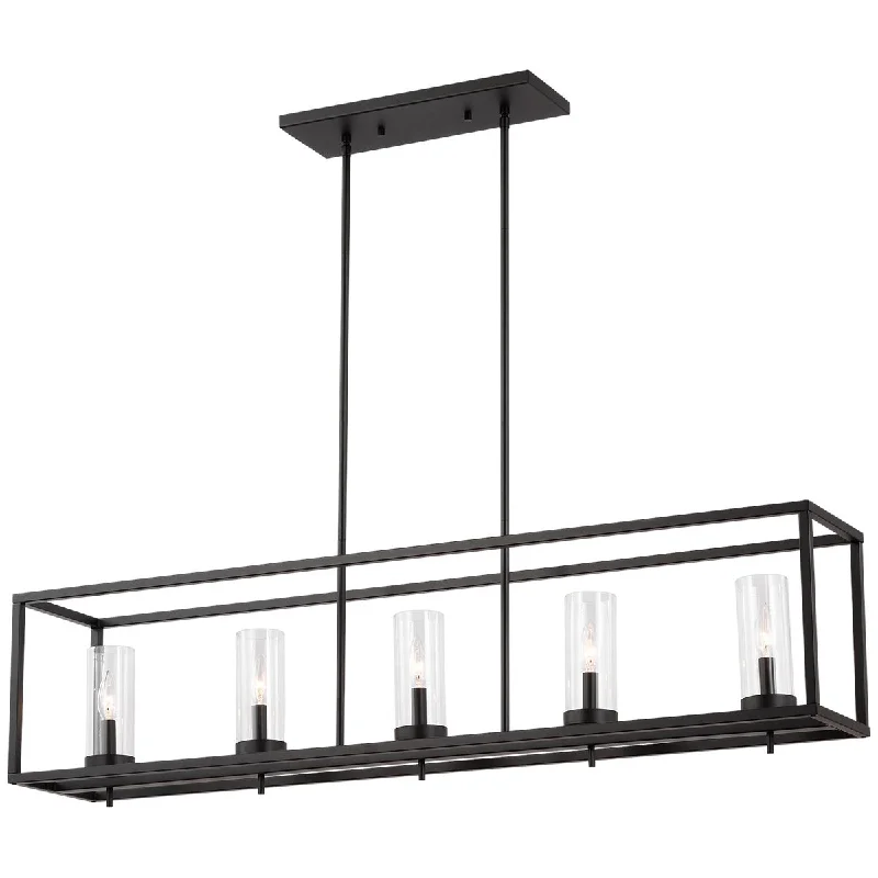 Gothic Ceiling Lights with Dark Metalwork and Pointed ArchesSea Gull Lighting Zire 5-Light Island Pendant