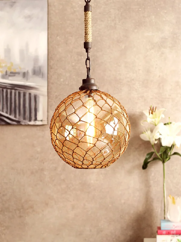 Tropical - Themed Ceiling Lights with Palm - Leaf Shapes and Rattan WrapsSevello Pendant Light