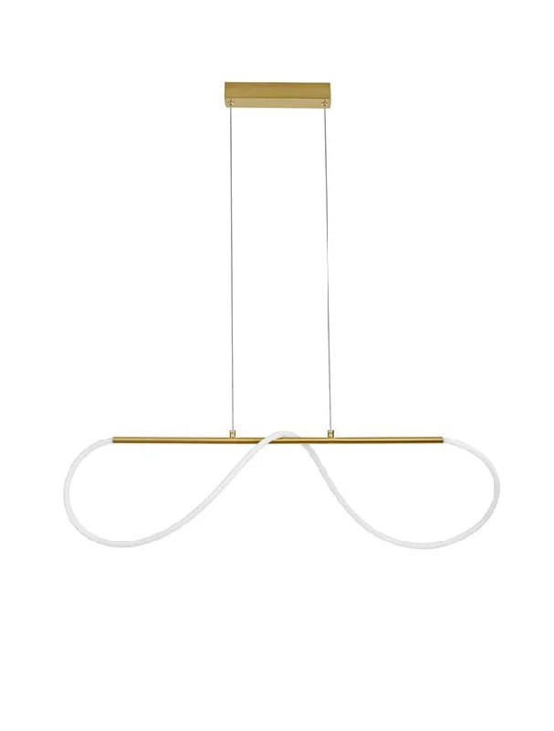 Victorian - Inspired Ceiling Lights with Ornate Crystal ChandeliersTIR Gold Aluminium & Acrylic Light Worm Linear Bar Pendant - ID 10096 Victorian - Inspired Ceiling Lights with Ornate Crystal ChandeliersTIR Gold Aluminium & Acrylic Light Worm Linear Bar Pendant - ID 10096